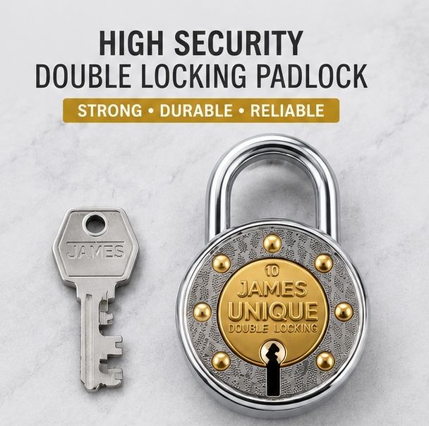 asrvg James Unique Double Locking Padlock with Keys Padlock-picture-23