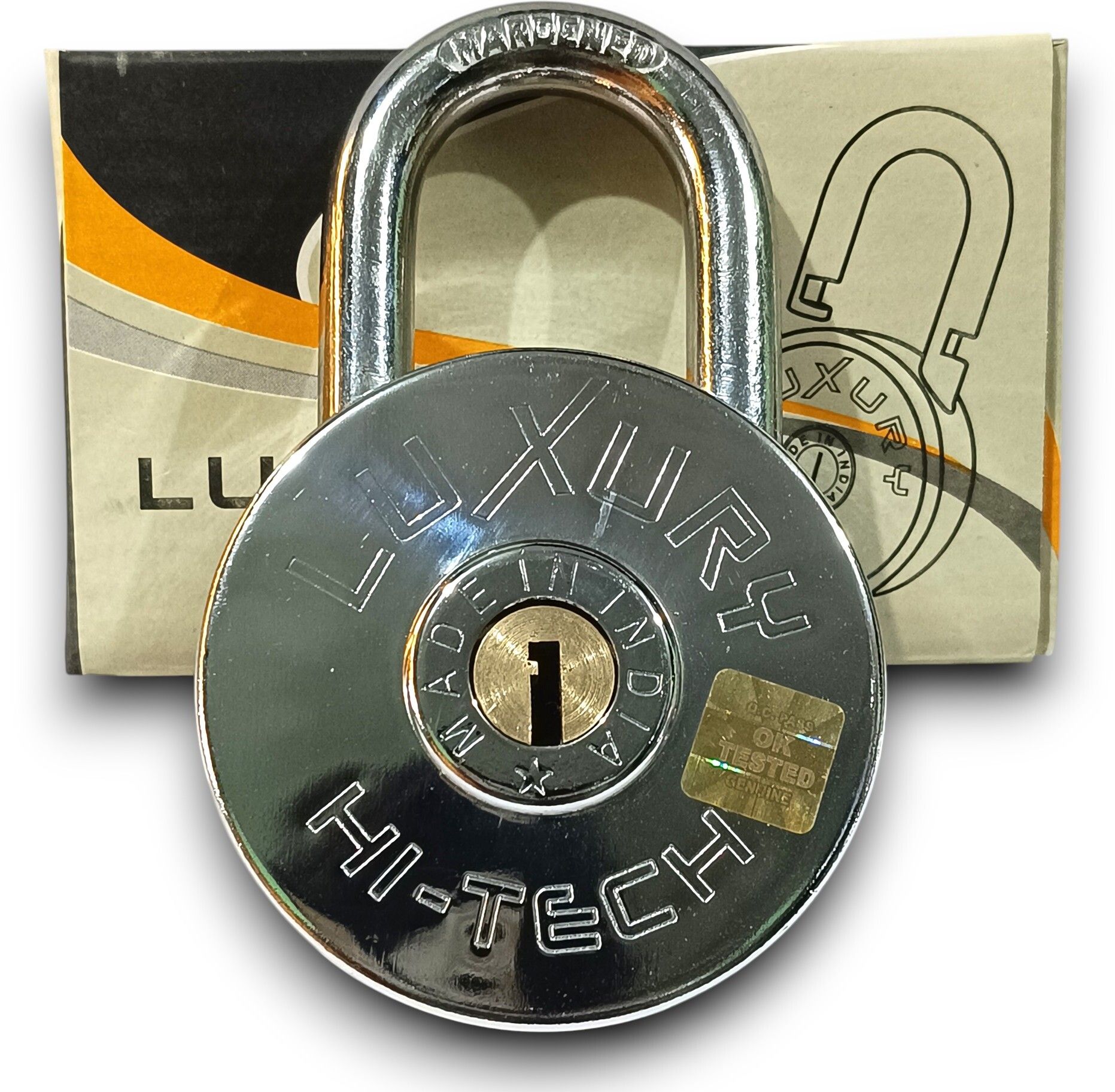 idara Hi Tech Luxury |71mm Big Lock |Big Tumbler | 4 Keys | 9 Levers | Push Locking Padlock-picture-27