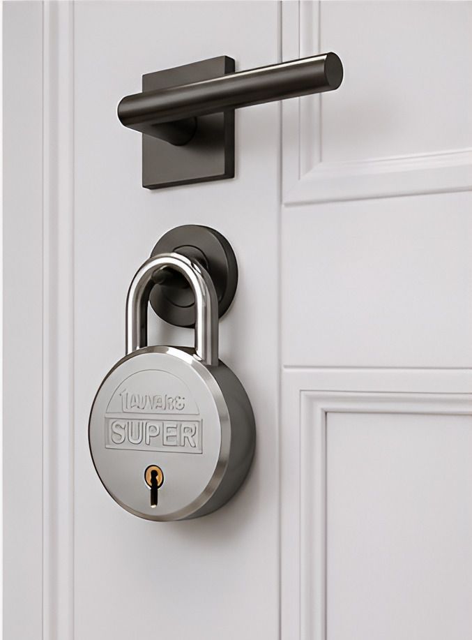 Super 60mm Iron Padlock, 7-Lever High-Security Locking Mechanism with 3 Iron Key Padlock-image-26