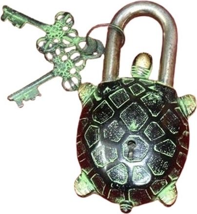 Brass Turtle Pad Lock With 2 Keys Turtle Shape Lock Padlock-image-9
