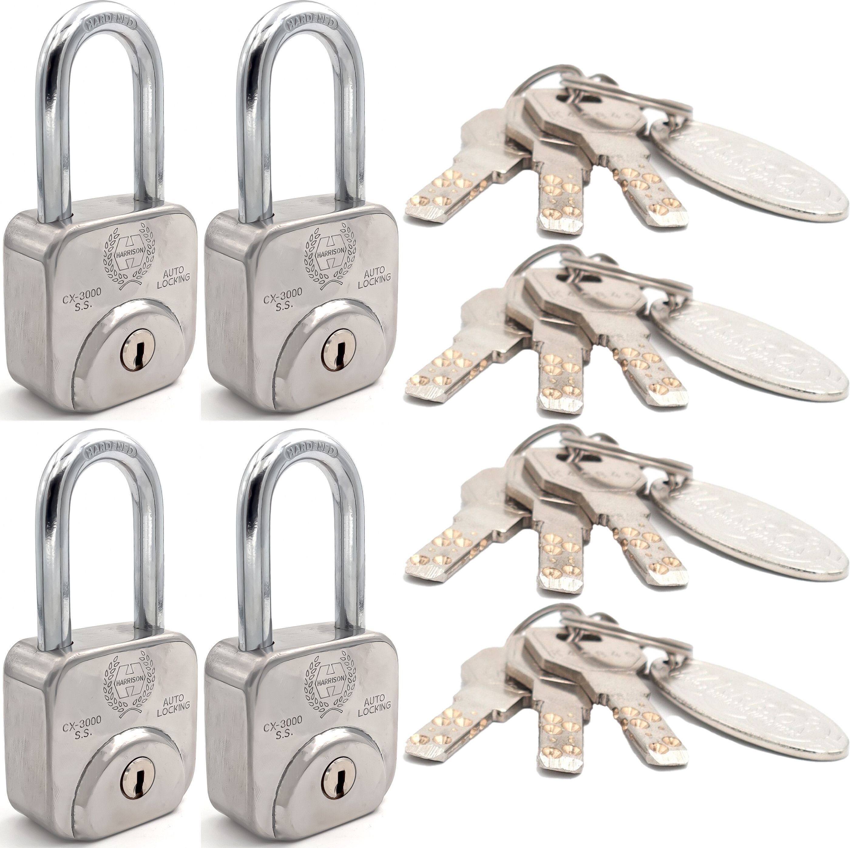 harrison Square Padlock 60mm 11 Pin with 3 Computerised Key CX-3000-0596 Pk_4/ Steel MTRL Padlock-picture-20