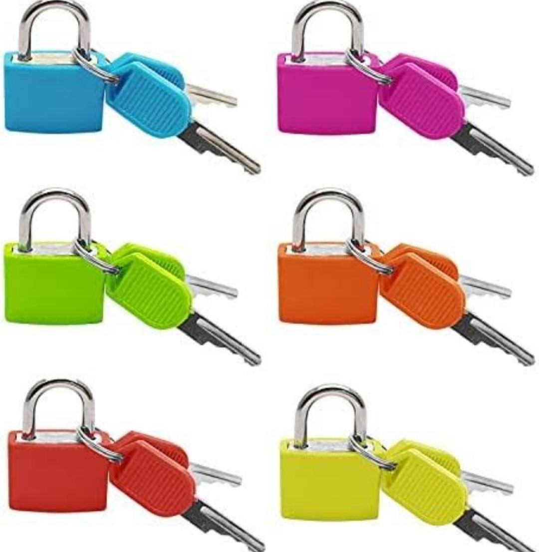 eagean 6 Colorful Padlocks with 2 Keys each for luggage / bags / suitcases Padlock-picture-28
