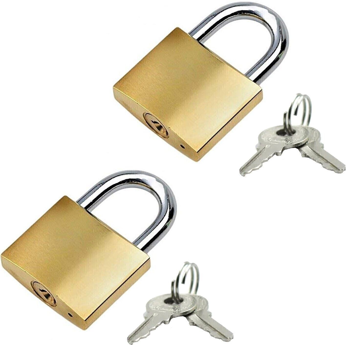 Premium Solid Imitation 20 mm Copper Mini Lock with 2 Additional keys - 2 Pcs Lock-image-16