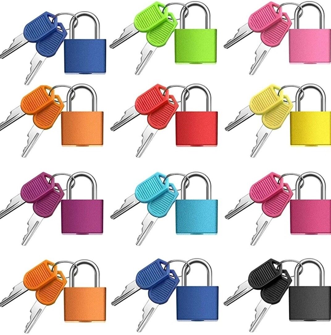 any fashion 12Pcs of Suitcase Locks / 12 Mini Padlocks with 24 Keys Padlock-picture-10
