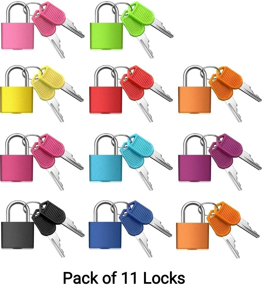 puthak 11Pcs Suitcase Lock / 11 Colors Mini Padlock with 22 Keys Padlock-picture-25