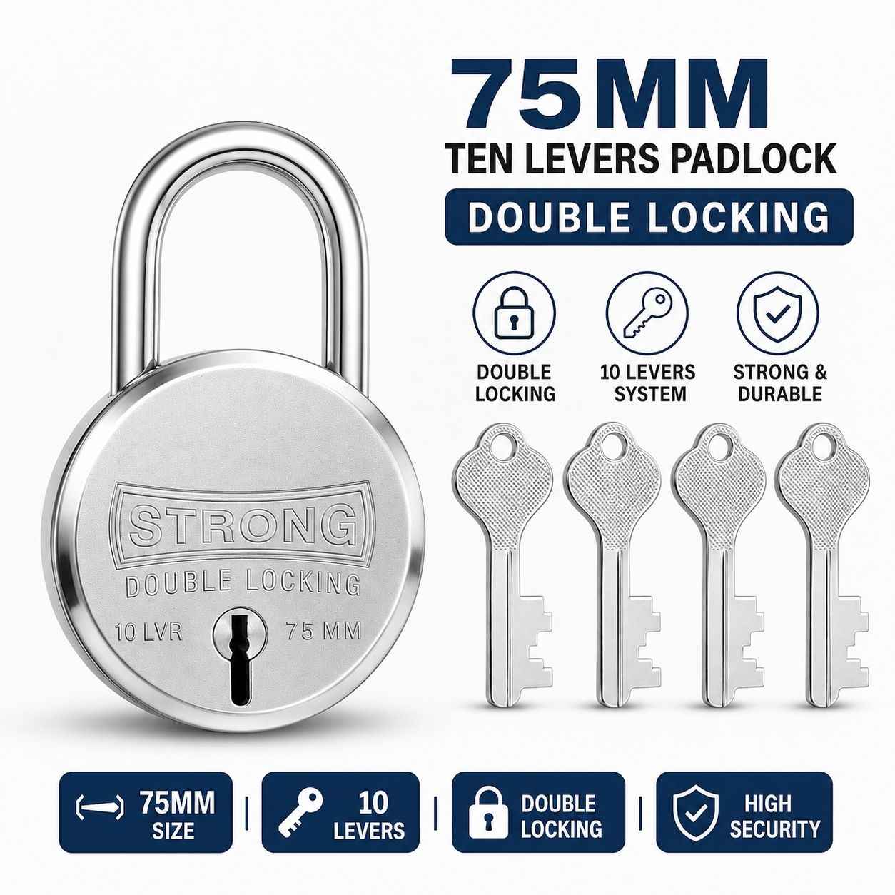 matking 75mm Lock Padlock-picture-24