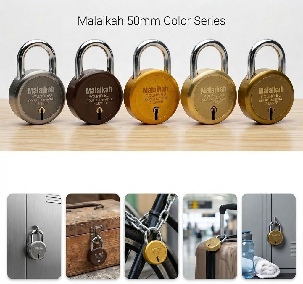 50 mm Premium Colour Series 7 Lever High Security Door Lock (Pack of 5) Padlock-image-9