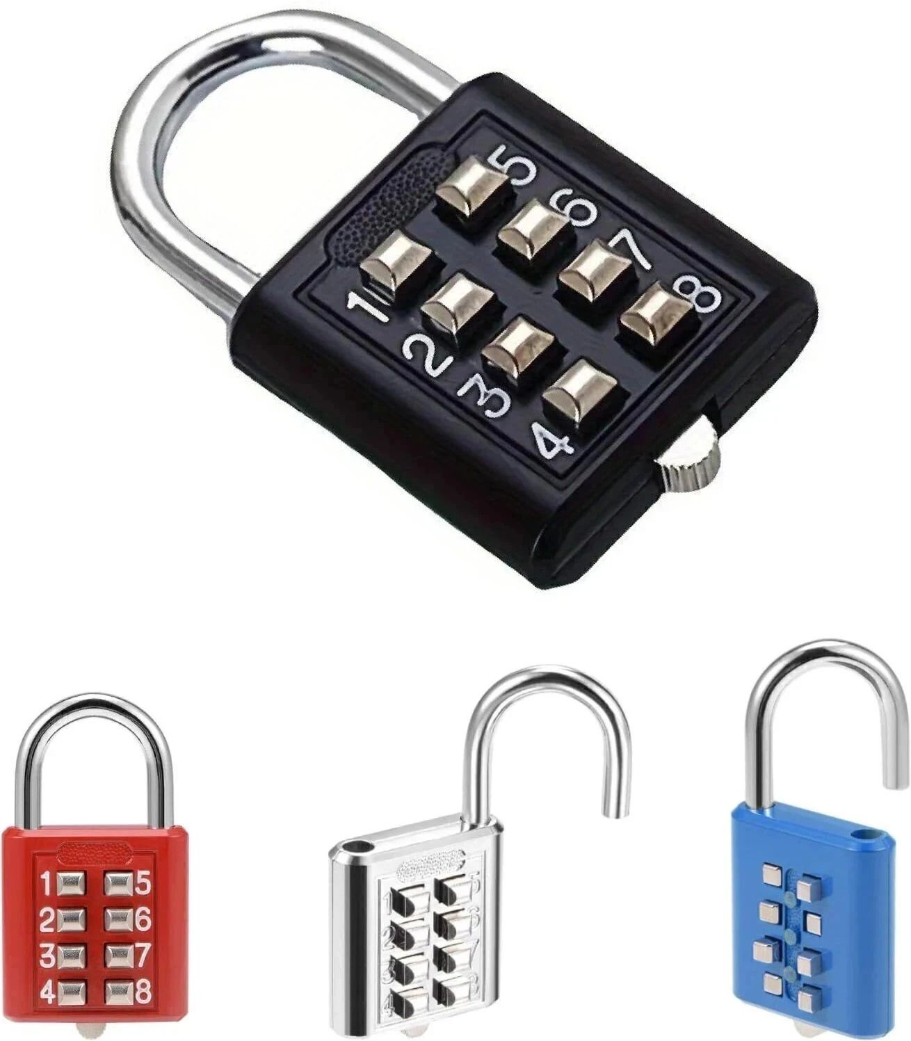 8 Digit Push-Button Combination Number Code Padlock | For Door/Bag/Locker ,etc Lock