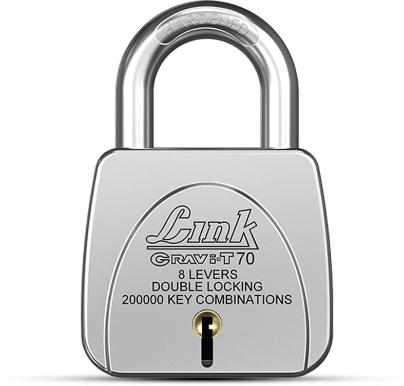 Gravi-T 70mm Padlock | Lock For Door, office, Shop | Hardened Shackle Steel Body Padlock