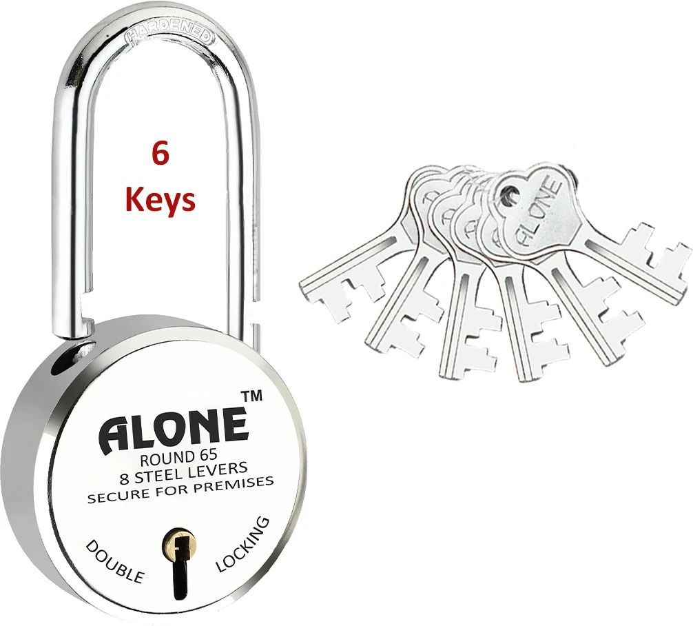 alone Round 65mm Long Shackle Padlock for Home Gate Shop & Shutter, D/L 6 Keys_NEW Padlock-picture-26