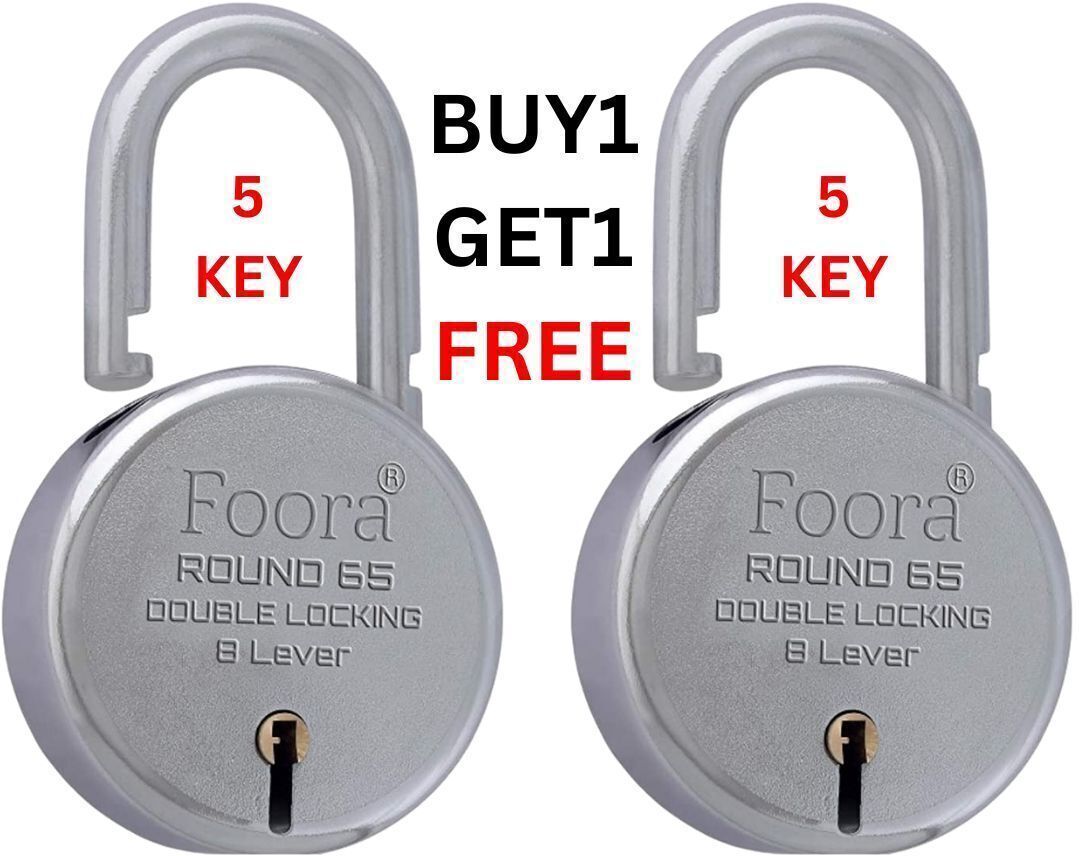 foora Lock with 5 Key,Padlock Round 65mm, Finish, 8 Lever Padlock-picture-18
