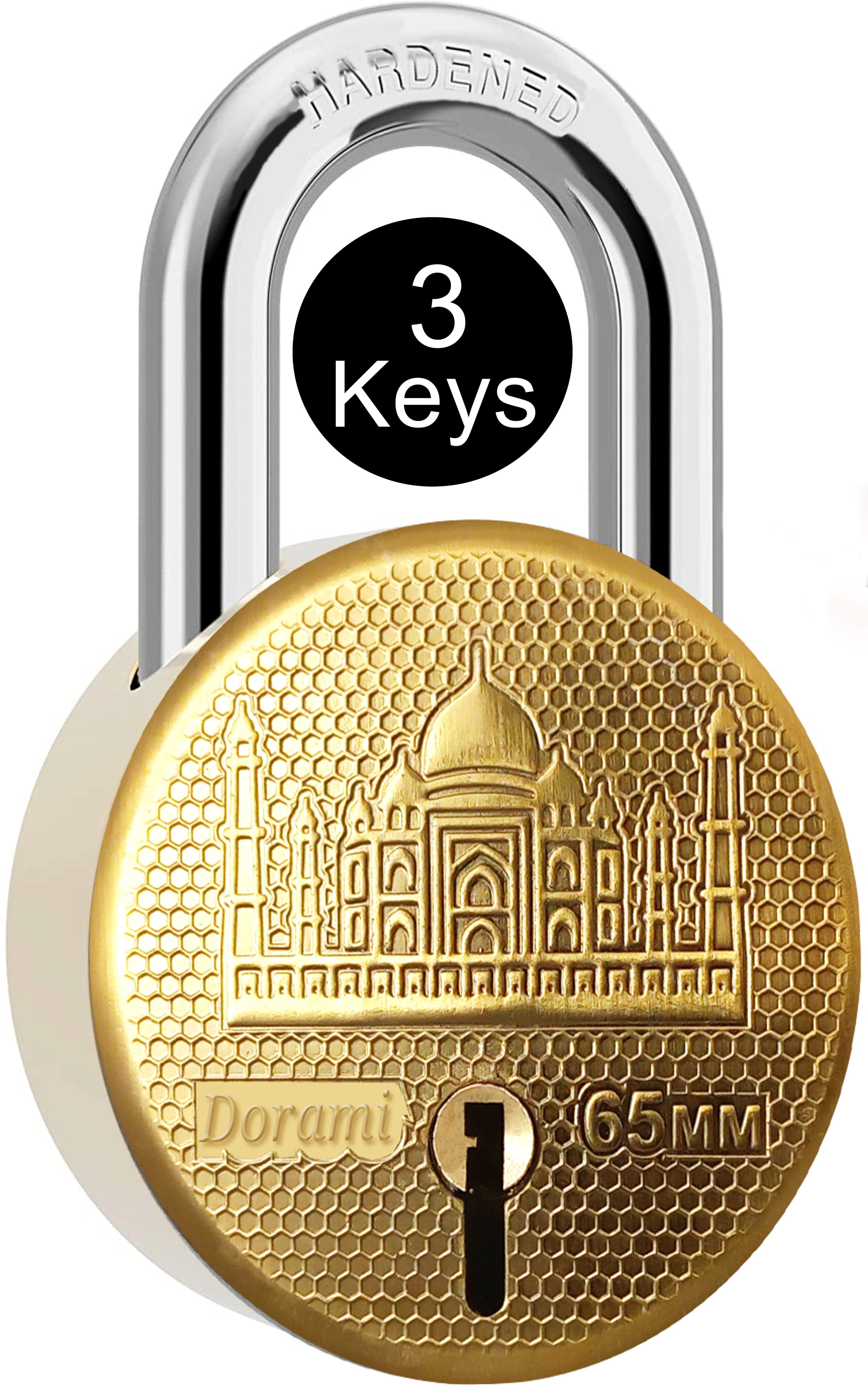 indora Round 65mm link lock and key Double Locking 8 Lvr lock for home, main door Padlock-picture-17