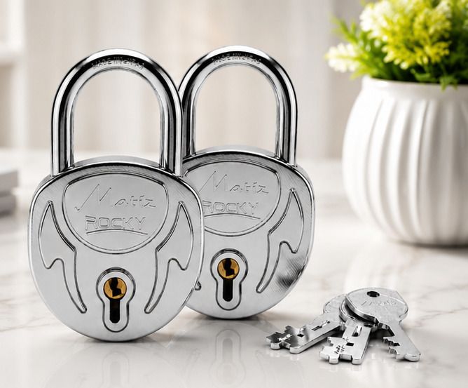 rajshahtraders Heavy Duty Stainless Steel Padlock Pack of 2 with 6 Keys, Rust Resistant Padlock-picture-14
