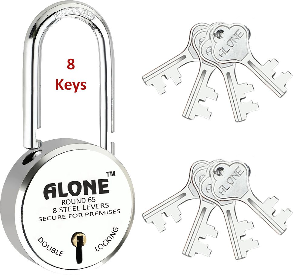 alone Round 65mm Long Shackle Padlock for Home Gate Shop & Shutter, D/L 8 Keys Padlock-picture-19