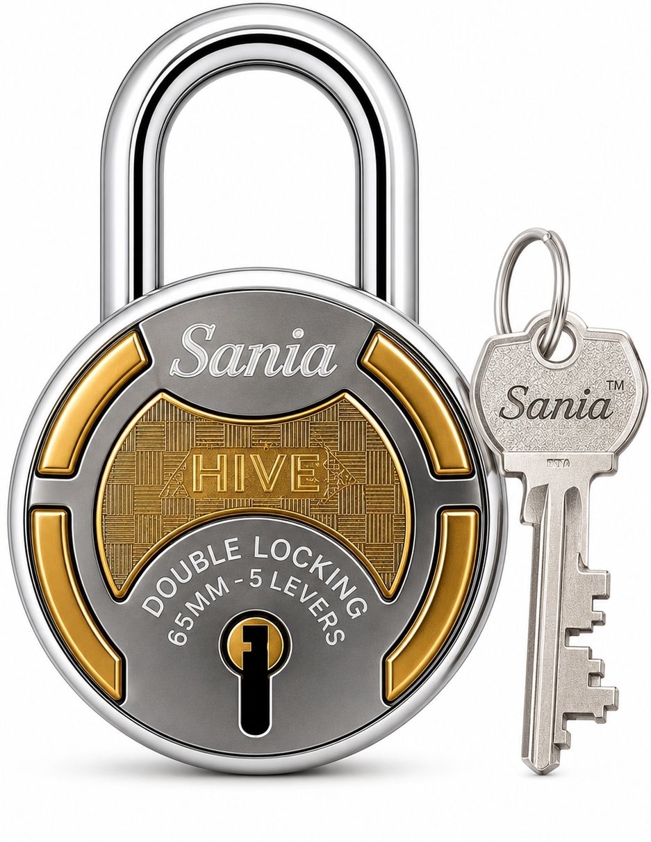 asrvg Sania 65mm Double Locking Padlock with 3 Keys Padlock-picture-35