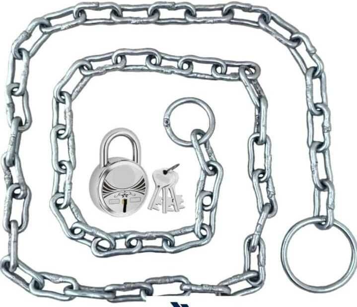 Metal Lock Chain 6 feet with 45 mm Lock Gate,Luggage, Cycle, Bike Multipurpose Lock