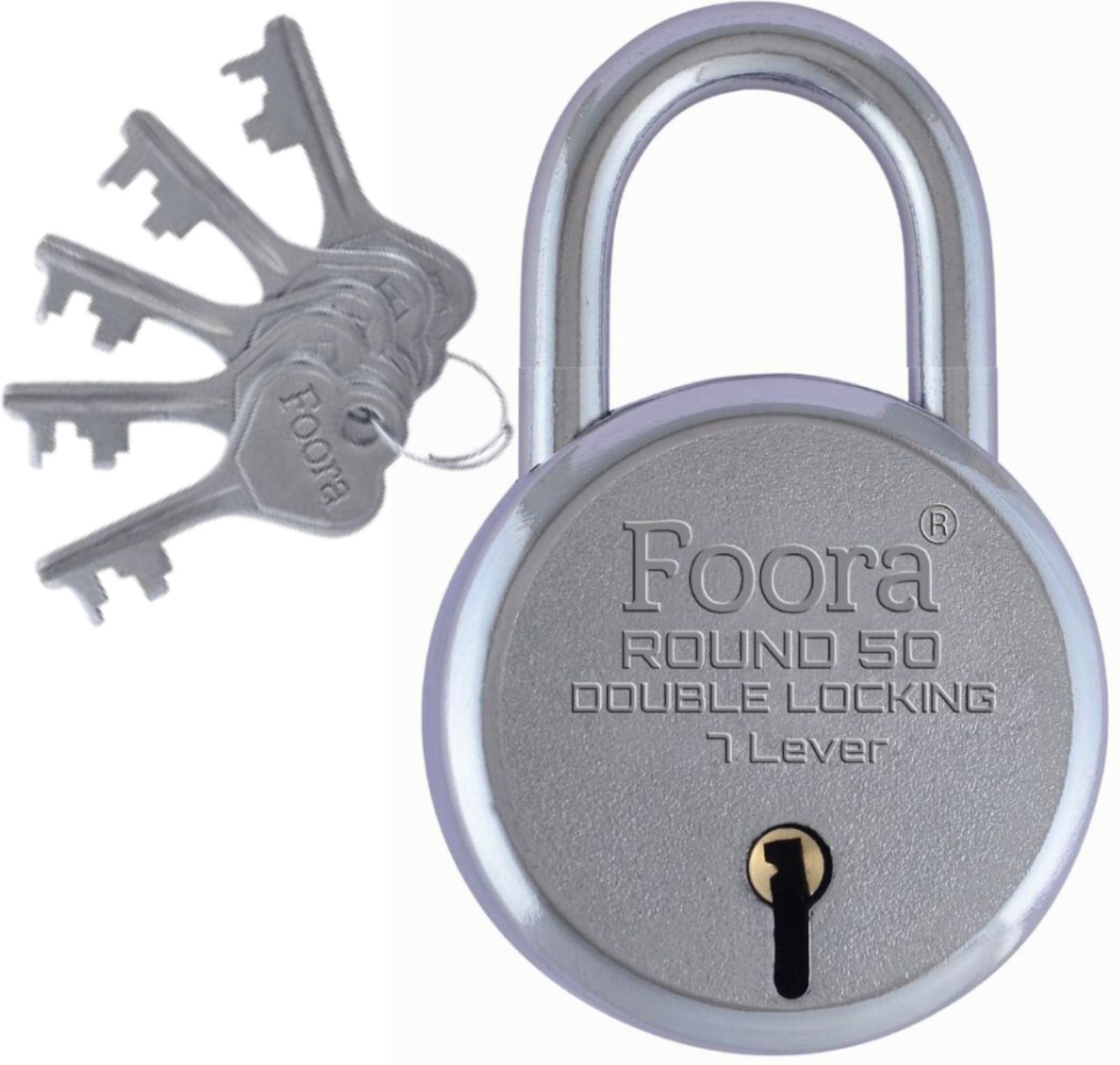 foora Round 50 Padlock with 5 Keys | Pack of 1 Lock-picture-12