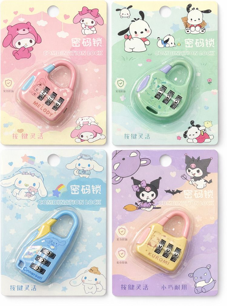 Cute Cartoon Combination Lock 4pcs Combination Lock-image-1