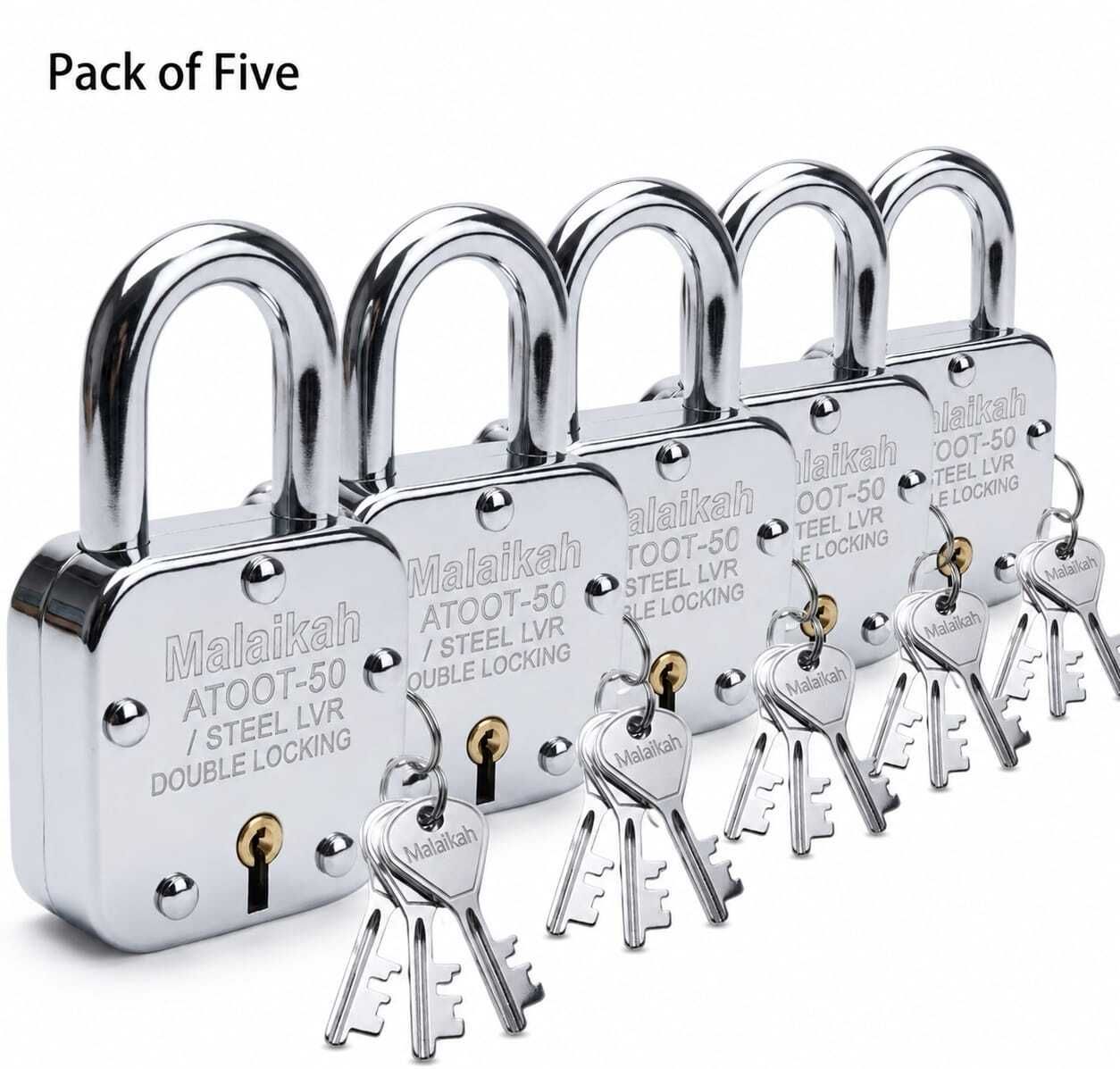 malaikah Security 50mm Atoot 7-Lever Locking Solution - Reinforced - Pack of 5 Padlock-picture-32