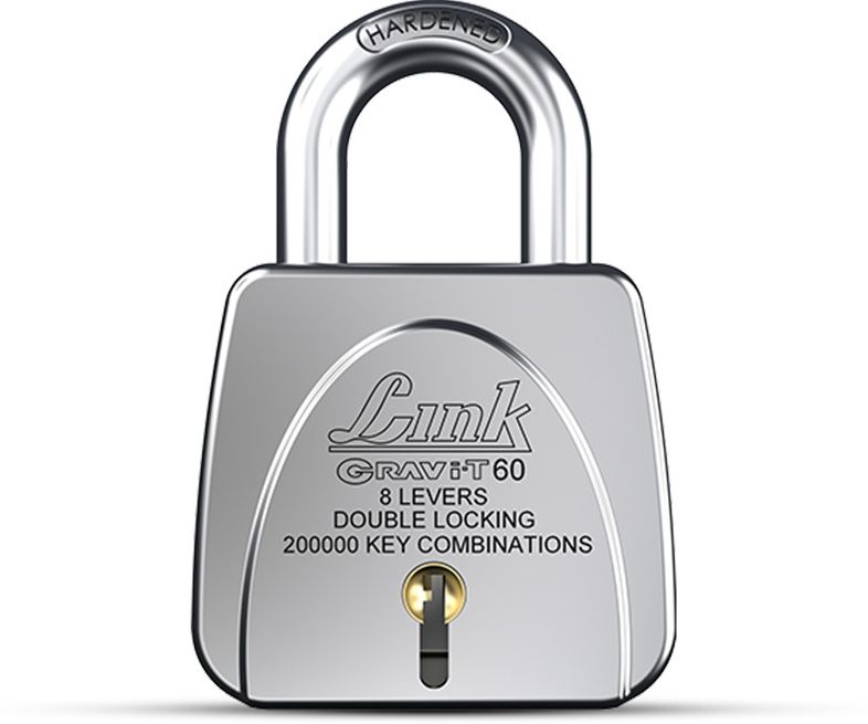 Gravi-T 60mm Padlock | Lock For Door, office, Shop | Hardened Shackle Steel Body Padlock