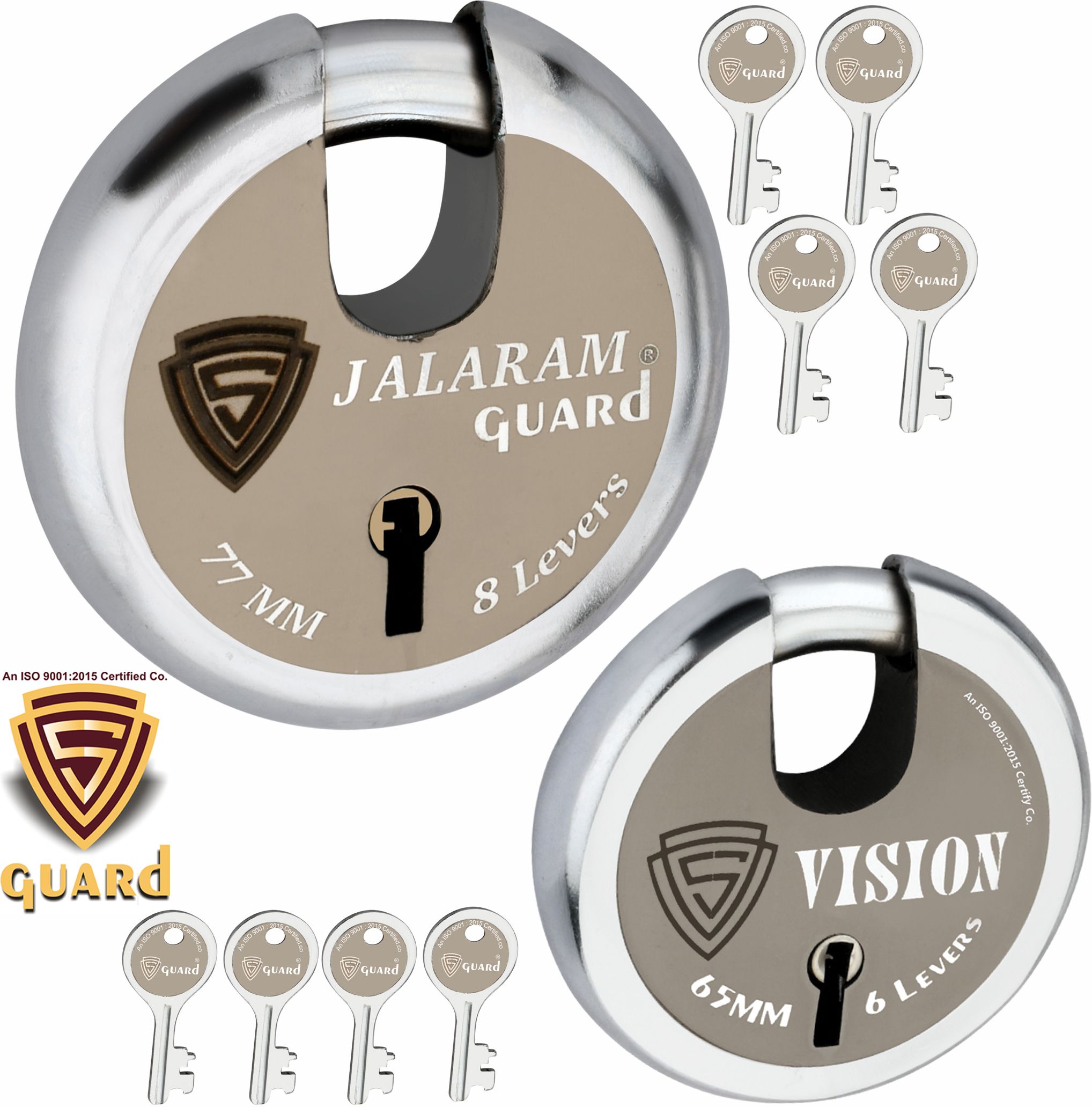 Shutter Locks for Door,Offices,Truck, Gate,77MM-65MM Heavy Duty Combo of 2 doors Padlock