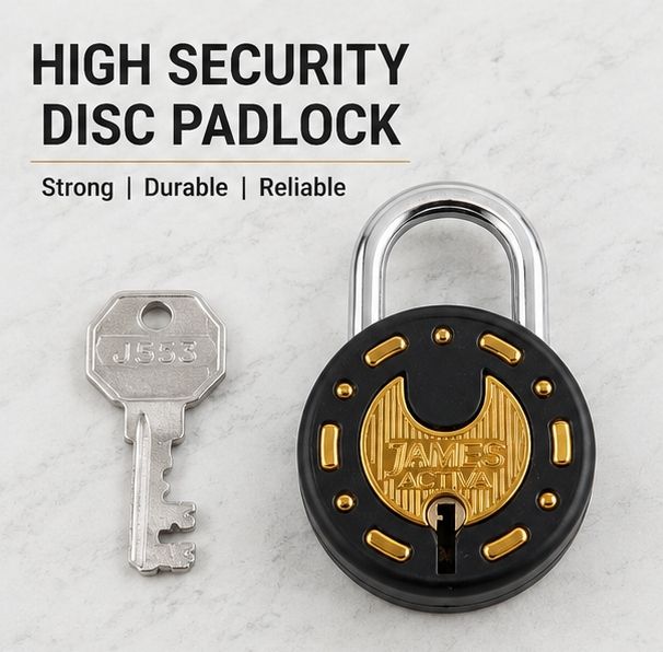 asrvg Model Name: Disc Lock 45mm Black Gold Padlock-picture-24