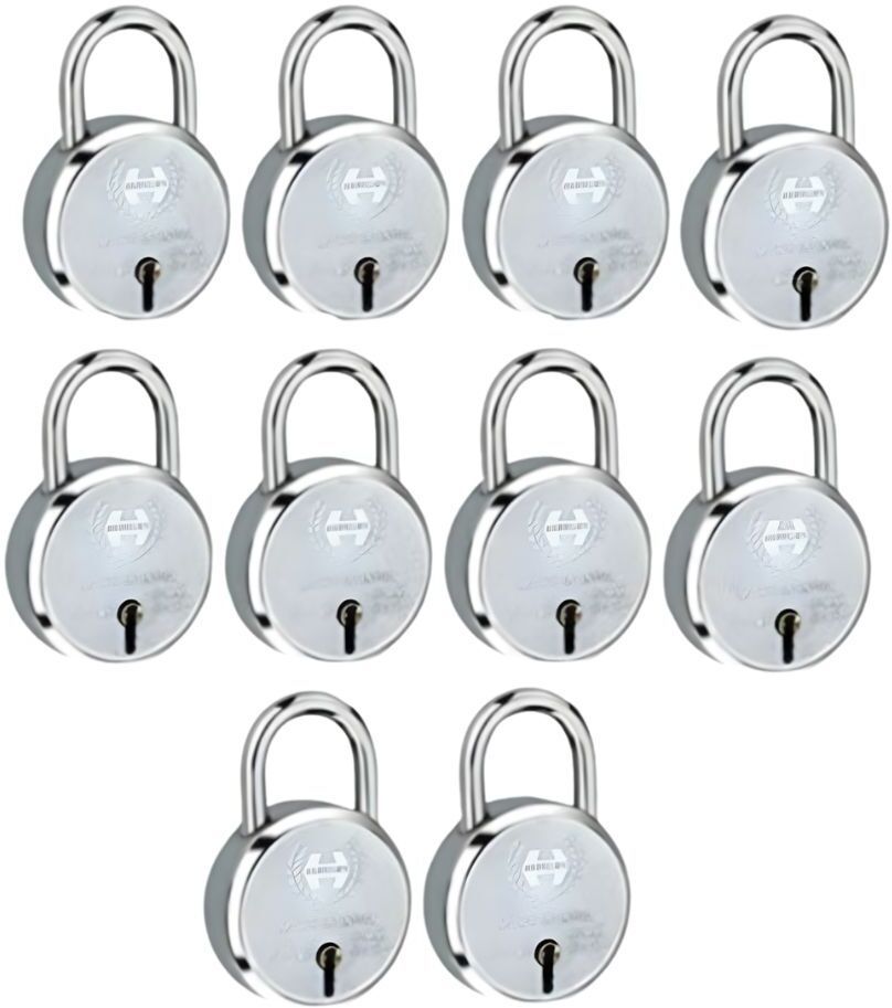 Premium Iron Round Padlock (Pack of 10) | Anti-Theft, Durable Security Lock Padlock-image-35