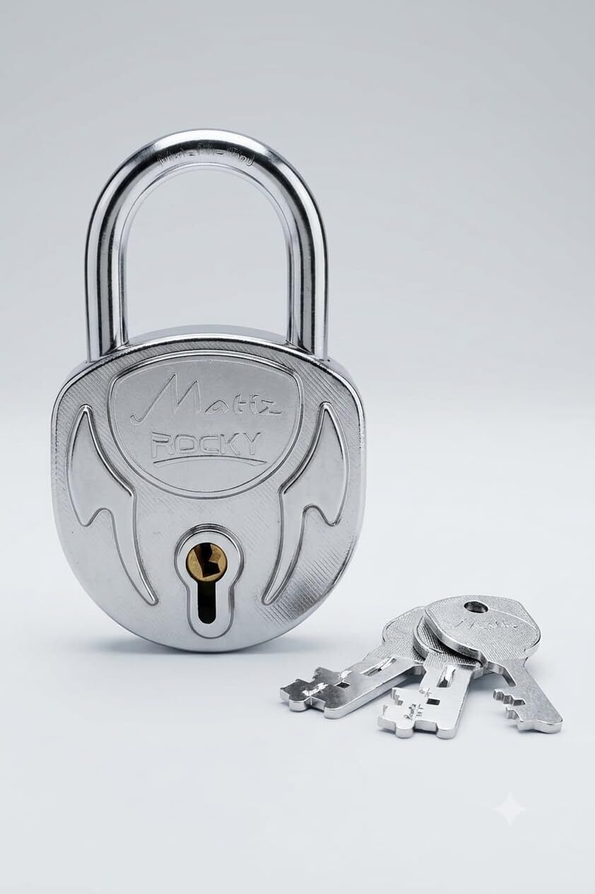 Heavy Duty Stainless Steel Padlock with 3 Keys | Anti-Rust Round Security Lock Padlock-image-30