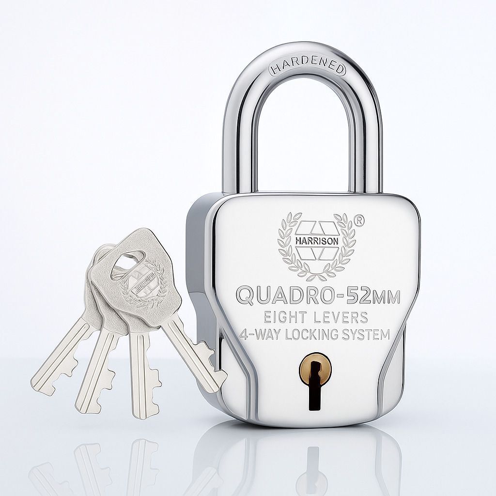harrison Padlock 52mm 6 Lever with 4 Keys QUADRO-5567 Pack of 1/ Lock and key Padlock-picture-16