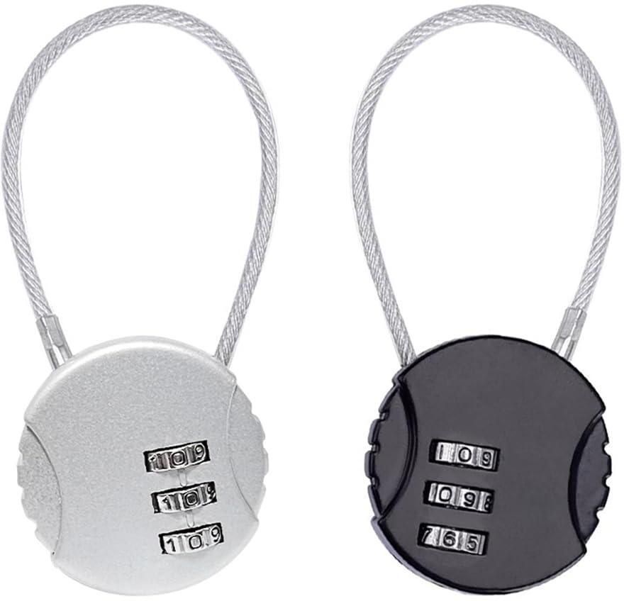 mk online mart 2 pcs Combination Cable Lock, Zinc Alloy Travel Padlock | 3-digit steel wire Padlock-picture-35