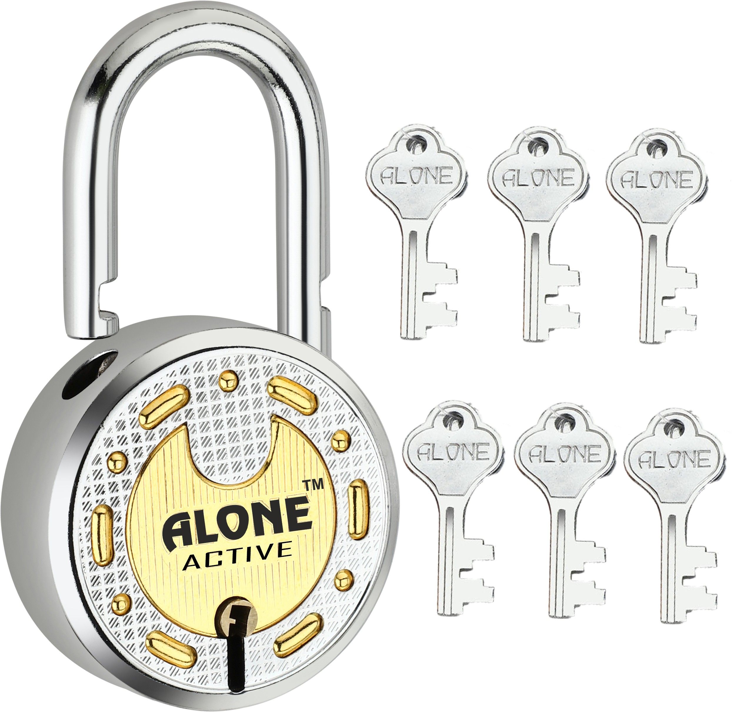 Alone Active Round 65mm Lock for Home Gate Shop Shutter, D/L 6 Keys (pack of 1) Padlock