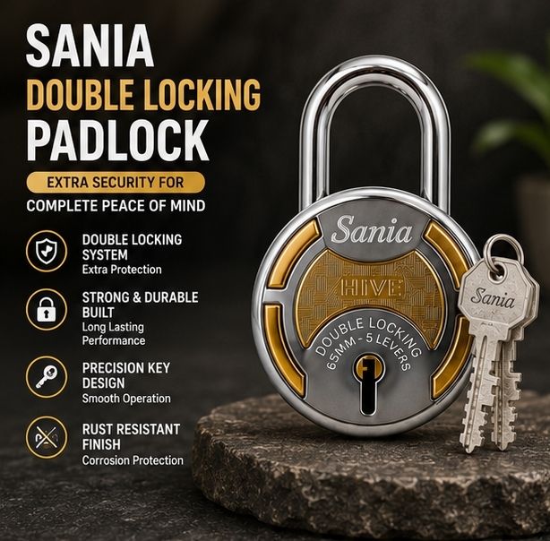 asrvg Sania Double Locking Padlock 65mm with 3 Keys Padlock-picture-13