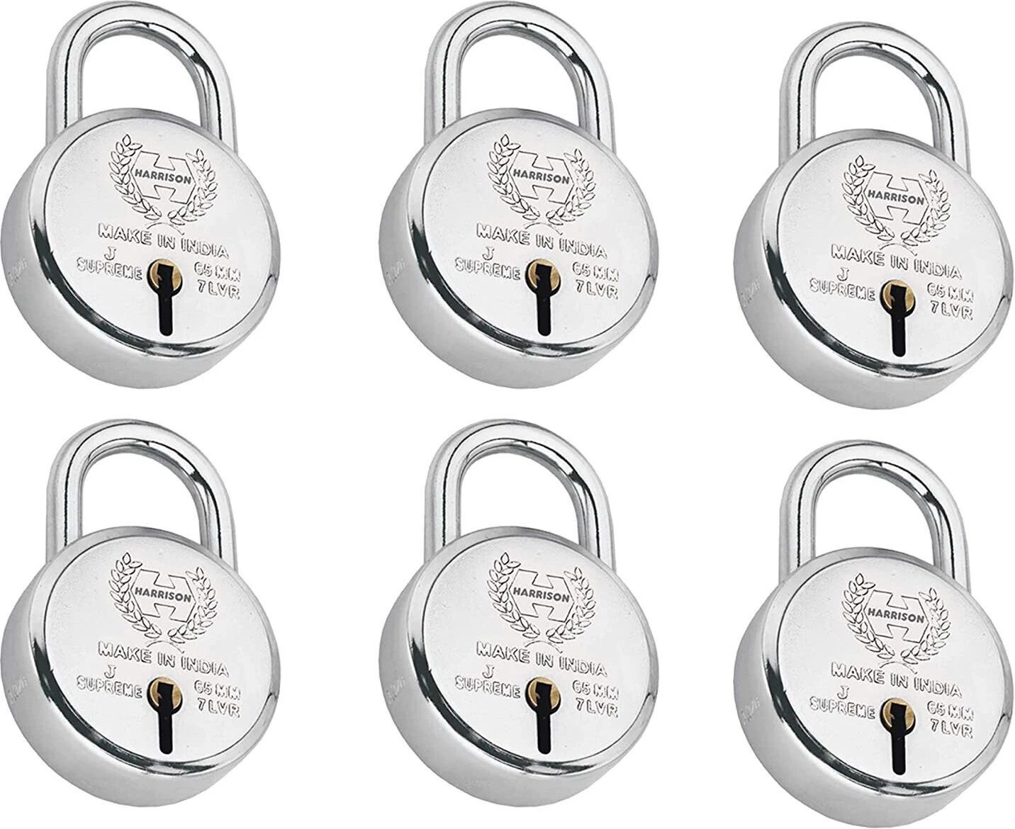 harrison 0643 J Supreme Round 65mm BCP Padlock with 6 Lever (Pack of 6) Padlock-picture-22