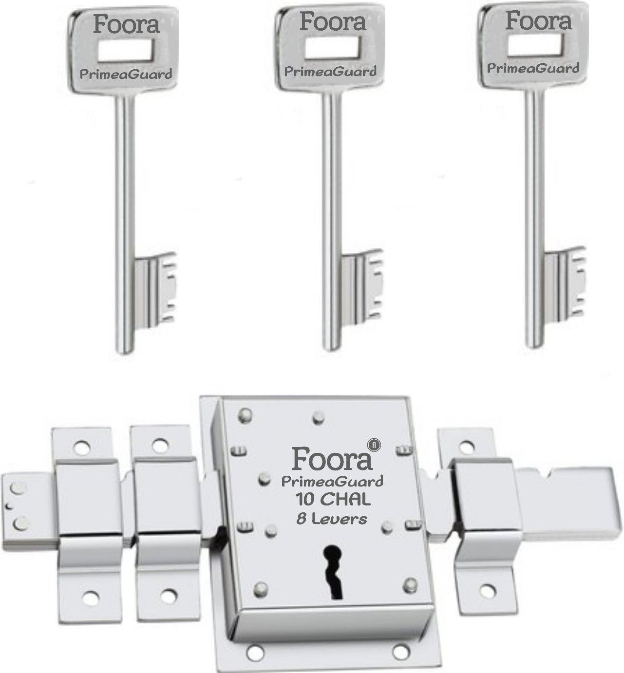 PrimeGuard 10 Chal with Extra Key, 8 Lever, Operated Both Side Lock-image-5
