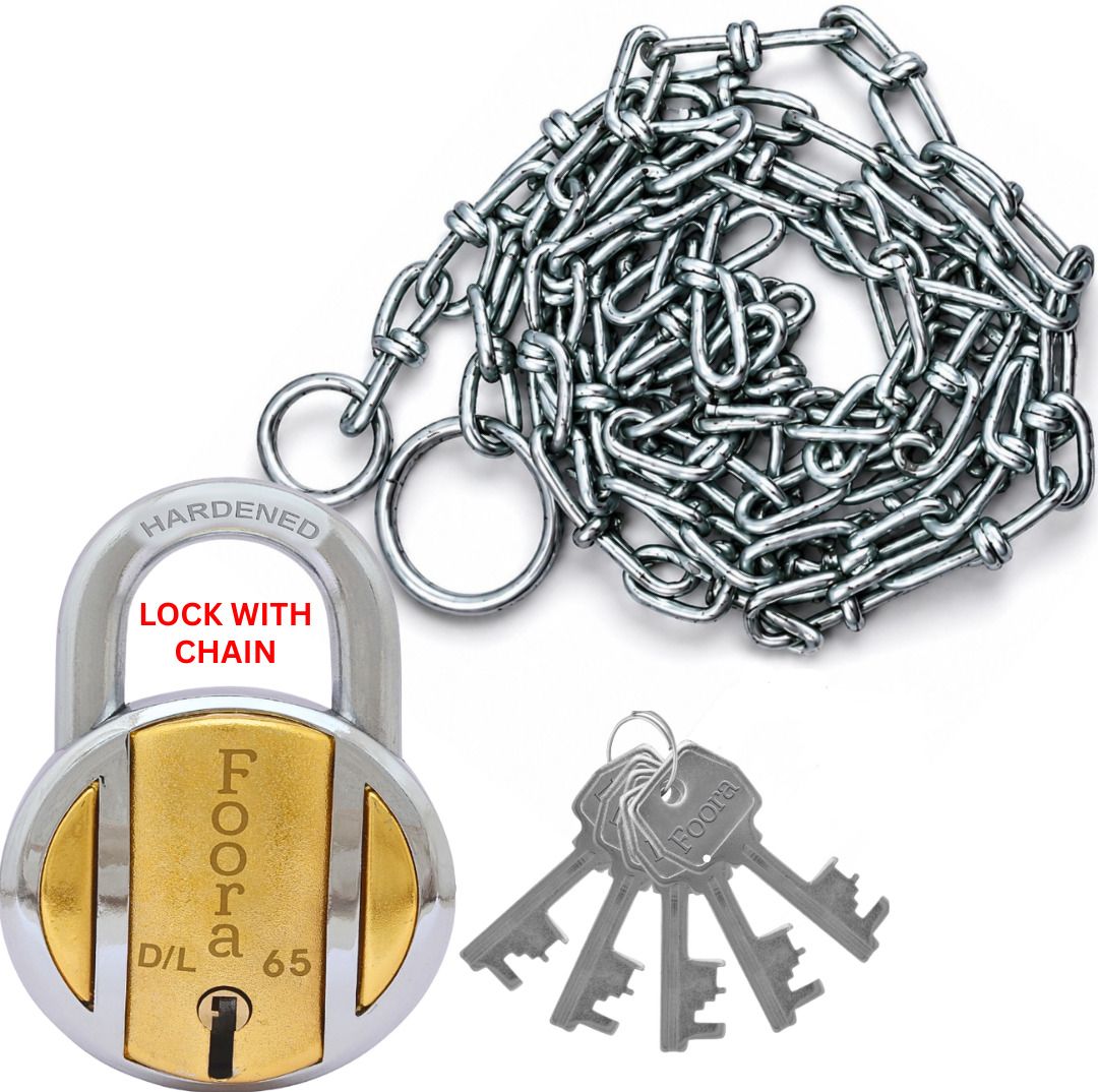 foora Chain Lock | DL Brass 65 |Comes with 3FT Chain Chain Lock-picture-31