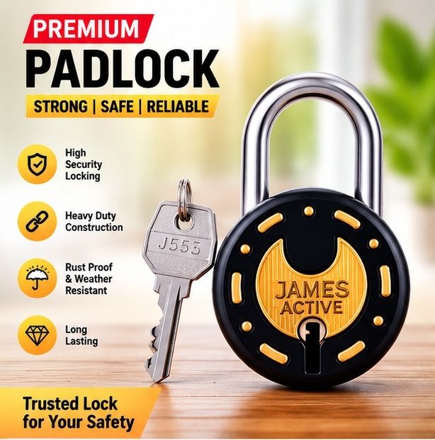 asrvg Premium Round Padlock with 2 Keys Padlock-picture-11