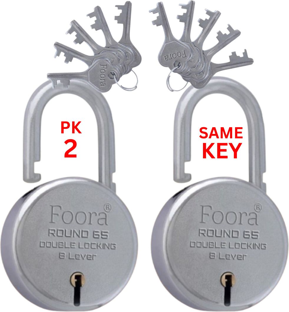 Same Key Padlock Set | Pack of 2 | Round 65mm with 10 Same Key Lock-image-30