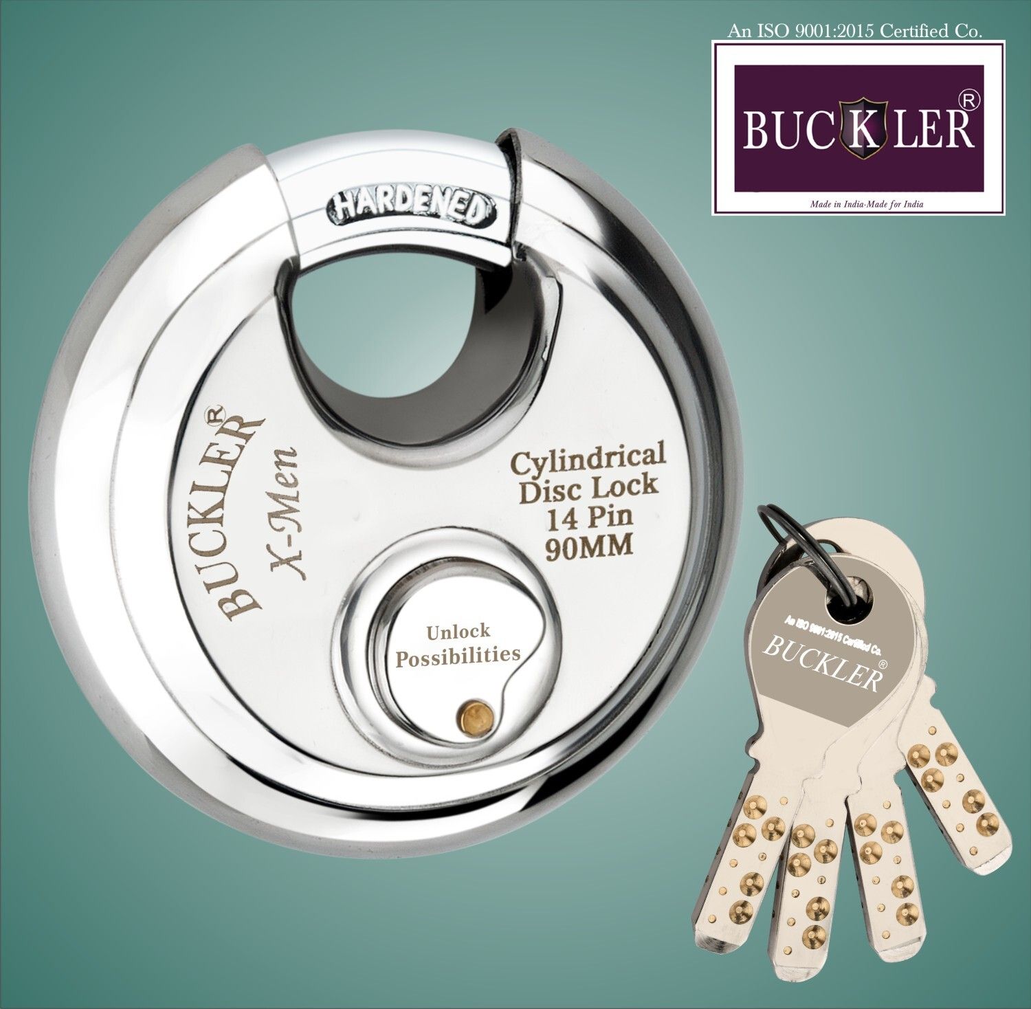 buckler Stainless Steel Shutter,Main Gate,Office, Godown ,90MM-14 Pin with 4 Keys Lock-picture-18