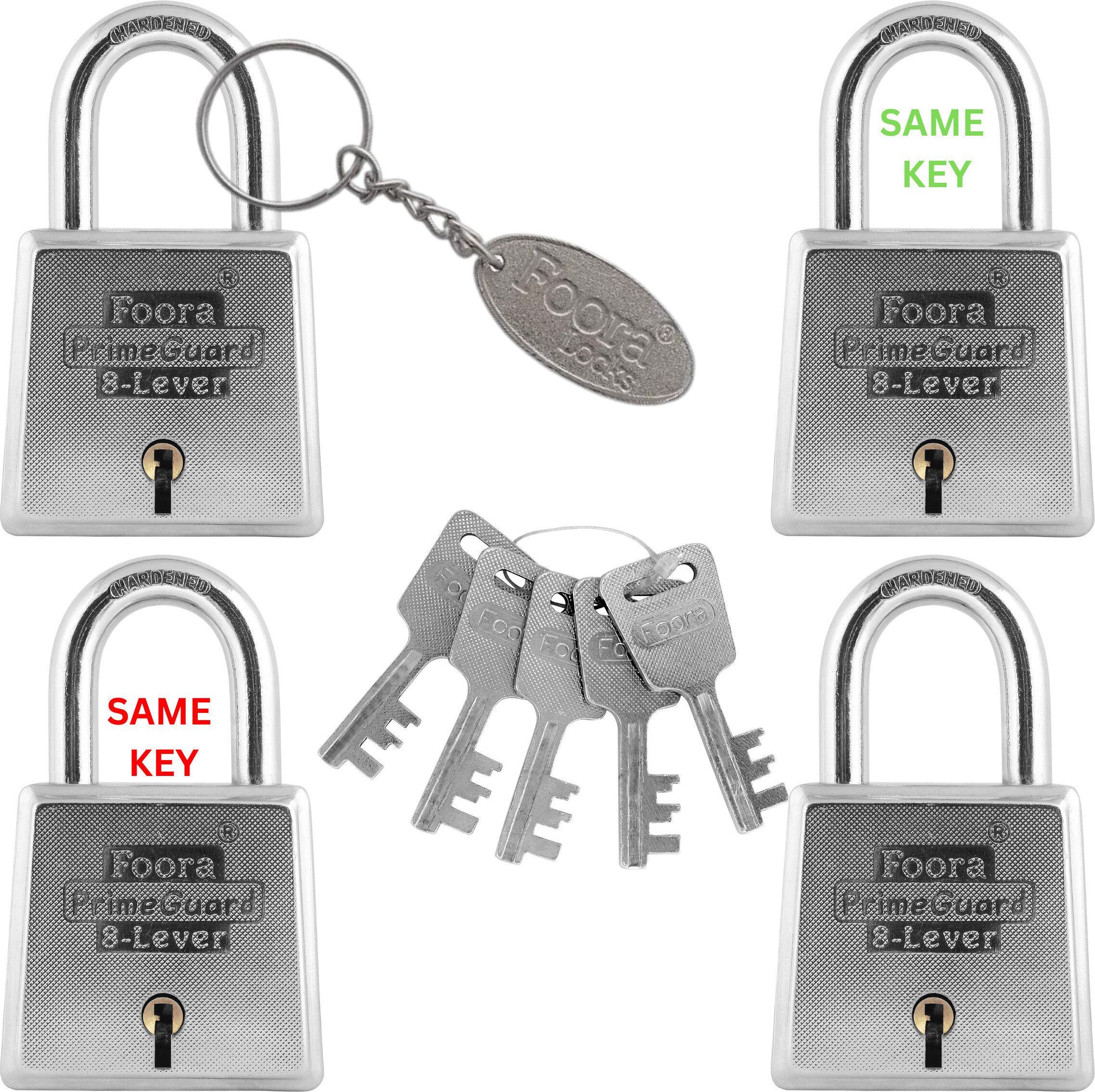 Same key lock, 4 Premium PrimeGurad 60 lock with 4 common key Padlock-image-22