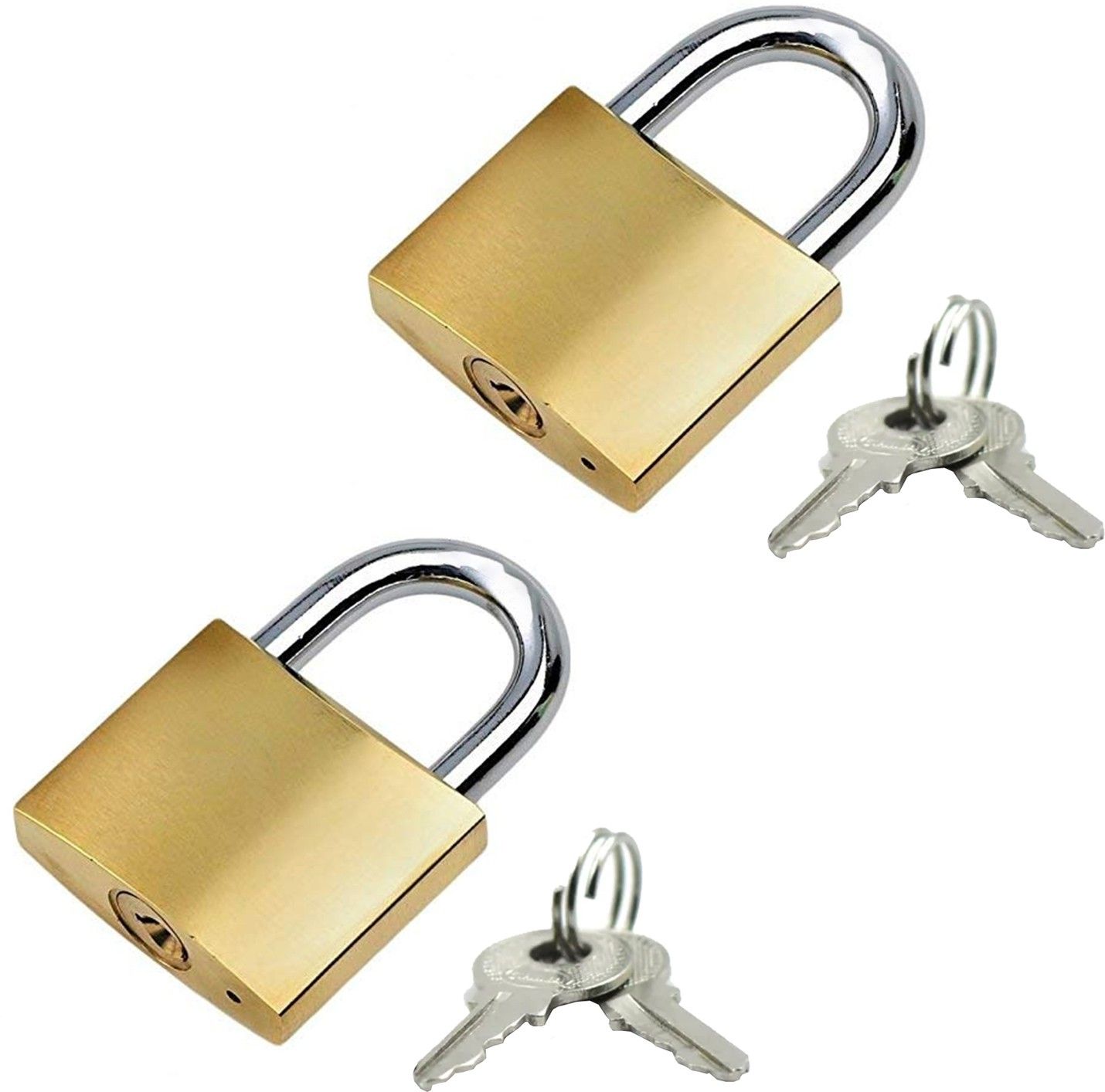 see inside Premium Solid Imitation 20 mm Copper Mini Lock with 2 Additional keys - 2 Pcs Lock-picture-4