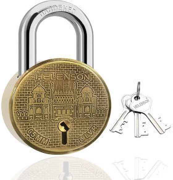 helenson Round 65mm Lock | Double Locking | 8 Levers (Pack of 1) Padlock-picture-28