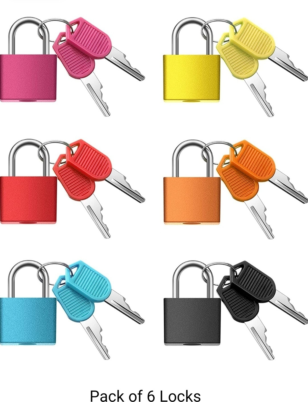 any fashion 6Pcs of Suitcase Locks / 6 Mini Padlocks with 12 Keys Padlock image 1