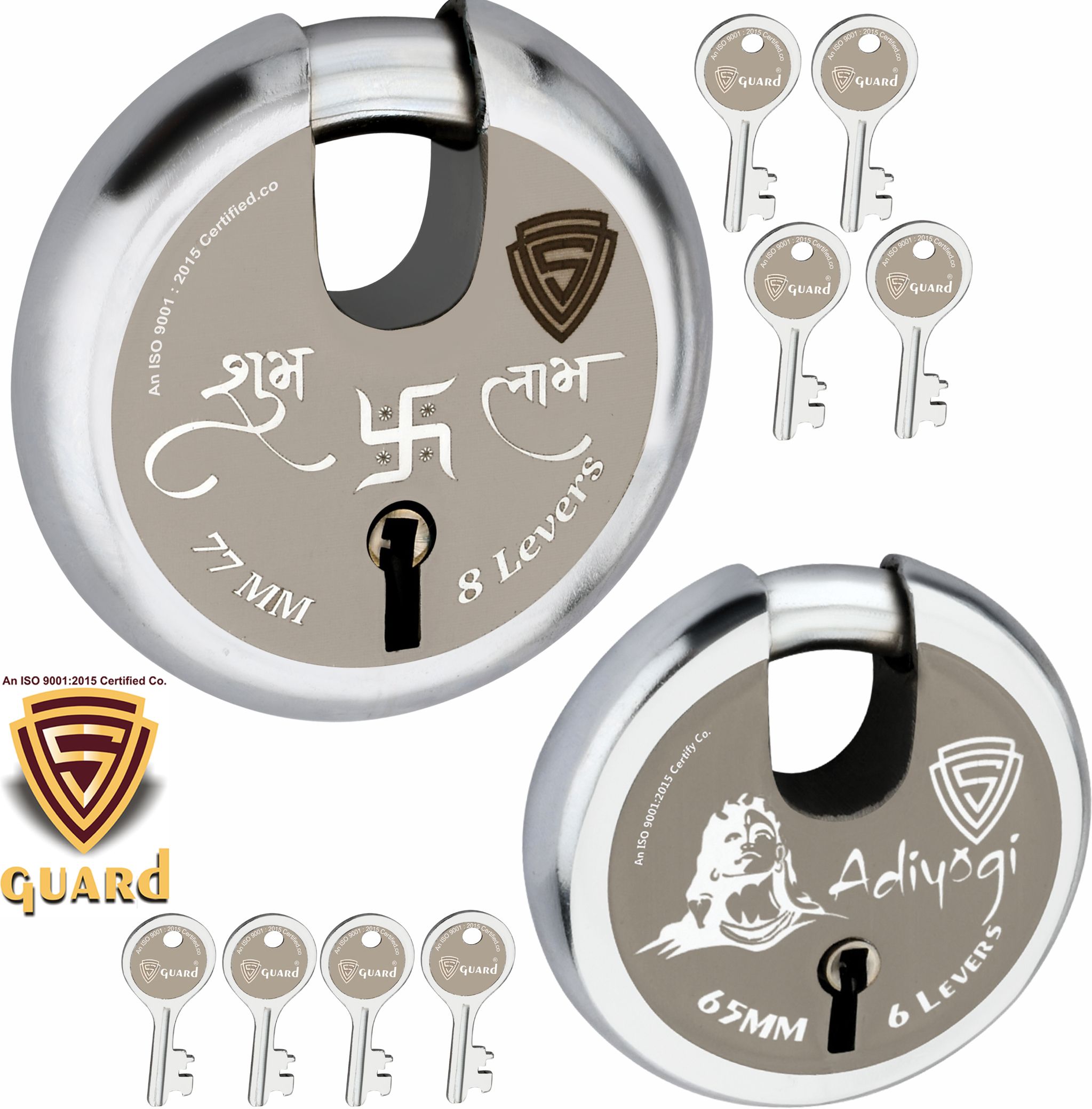 Shutter Locks for Door,Office,Truck, Gate,77MM-65MM Heavy Duty Combo of 2 Locks Padlock-image-34