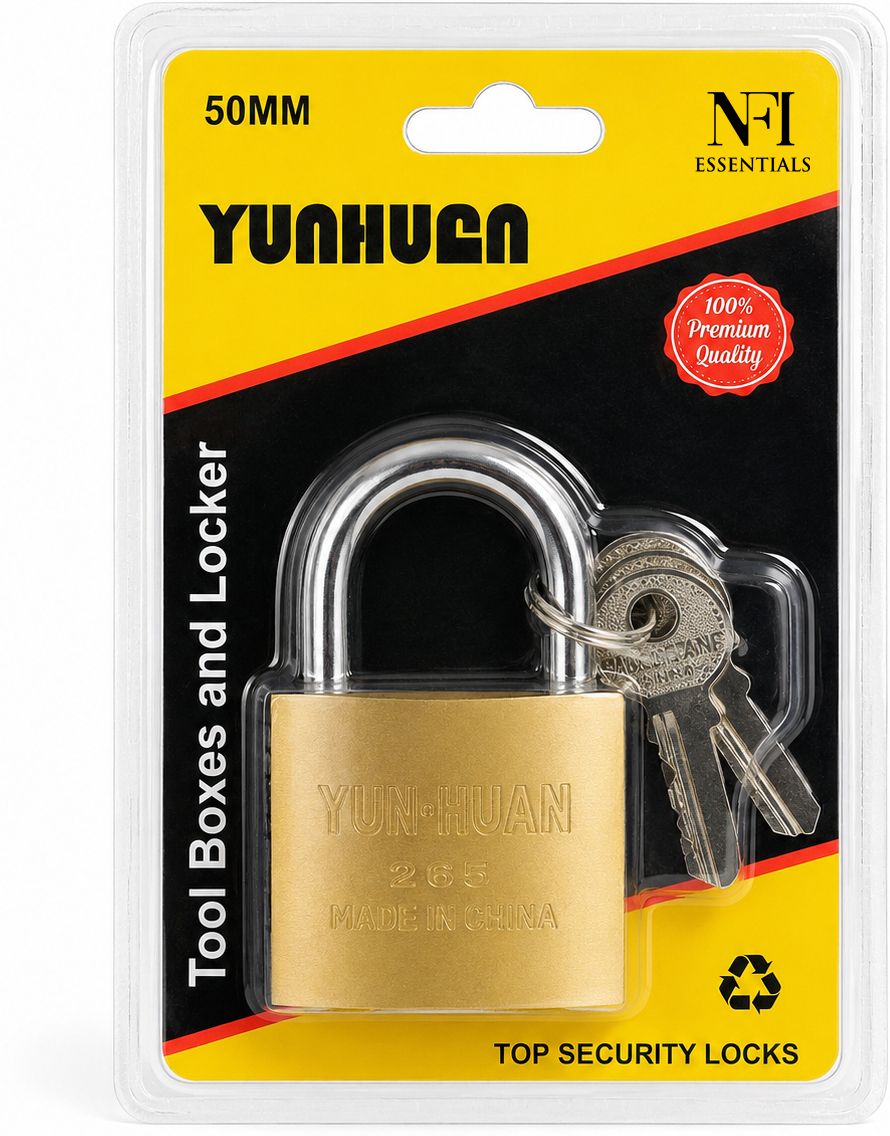 nfi essentials 50mm Heavy Duty Padlock for Main Door Gate Lock, Locks for Tool Box Lock-picture-14