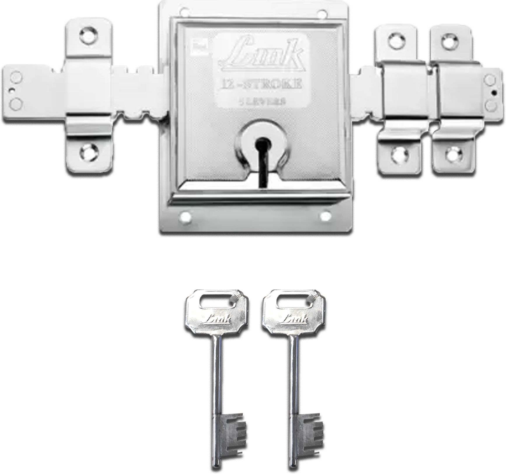 link 12Turn Main Door/Shutter Heavy Lock With 2 Key stroke Lever Mechanism(106x135mm) Lock-picture-14