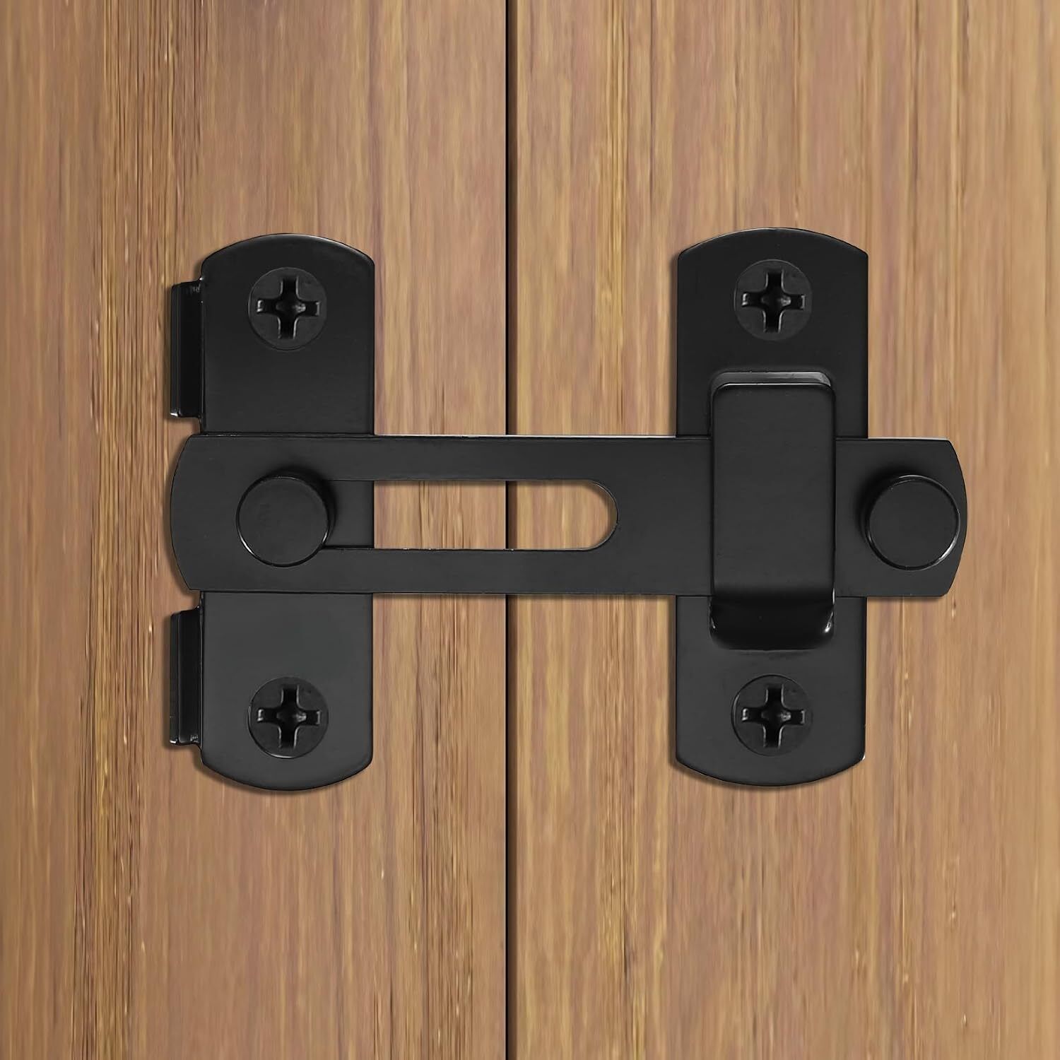 Premium Degree Matte Black Barn Door Latch & Security Safety Lock (Pack of 1) Lock-image-44