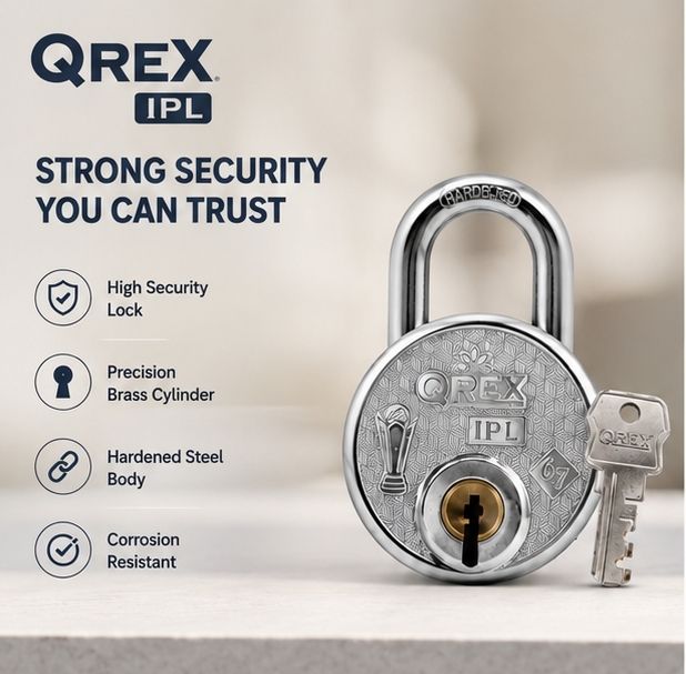asrvg QREX IPL 67mm Heavy Duty Steel Padlock with 3 Keys Padlock-picture-12