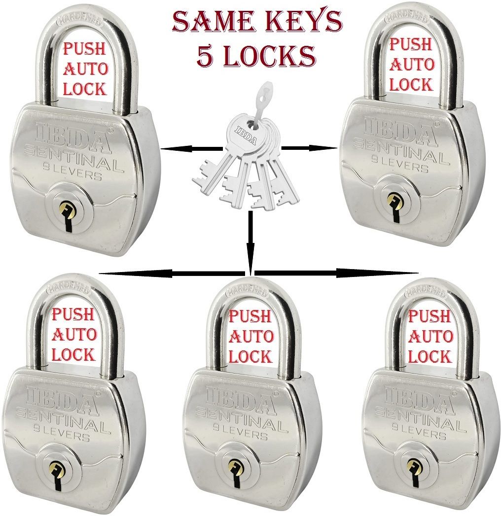 ibda same key lock | 5 lock with common key |multiple lock with single key|steel body Padlock-picture-48