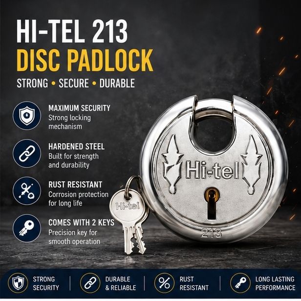 asrvg HI-TEL 213 Heavy Duty Disc Padlock with 2 Keys Padlock-picture-47