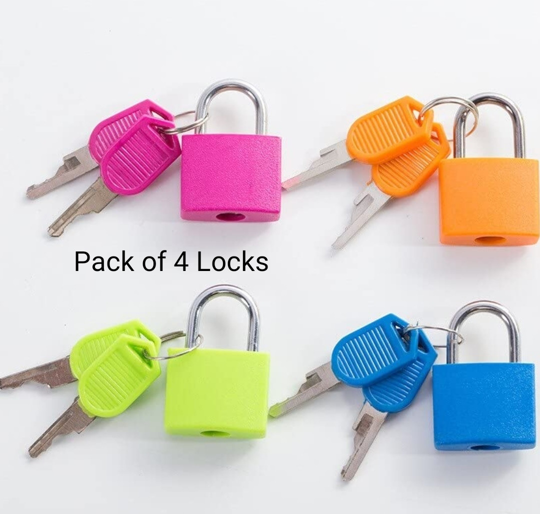 any fashion 4 Pcs of Suitcase Locks / 4 Mini Padlocks with 2 Keys each Padlock image 1